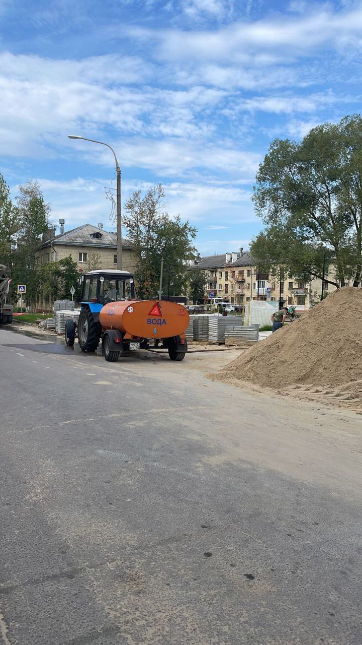 В городском округе Фрязино организован ежедневный полив зеленых насаждений в жаркую погоду - утром и вечером