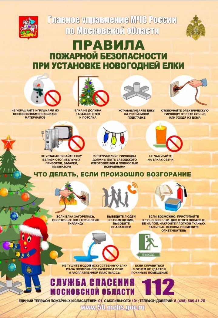 Правила пожарной безопасности при установке новогодней елки