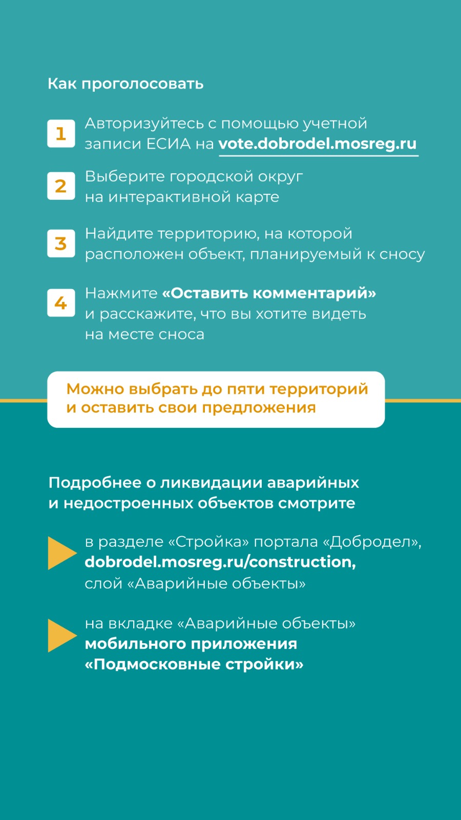 28 февраля завершится сбор предложений по использованию территорий, высвобождаемых после сноса аварийных объектов. Примите участие в улучшении вашего города - напишите пожелания на портале «Добродел».