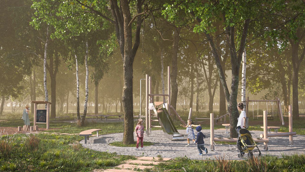 В наукограде Фрязино идут работы по благоустройству лесопарка