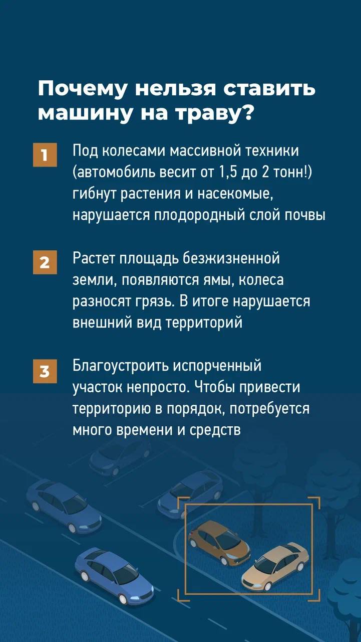 С начала 2023 года количество постановлений за парковку на газонах составило 3137, а сумма штрафов более 4,5 млн. рублей!