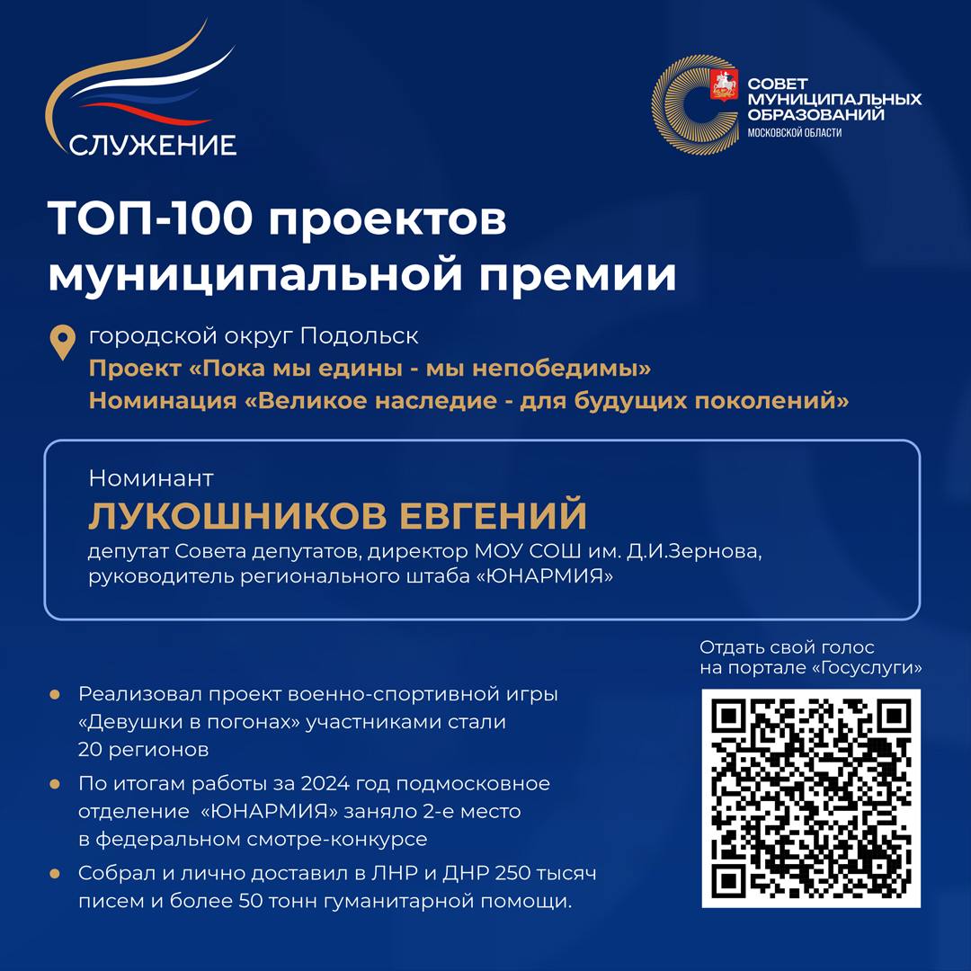 3 проекта Подмосковья вышли в финал премии «Служение»