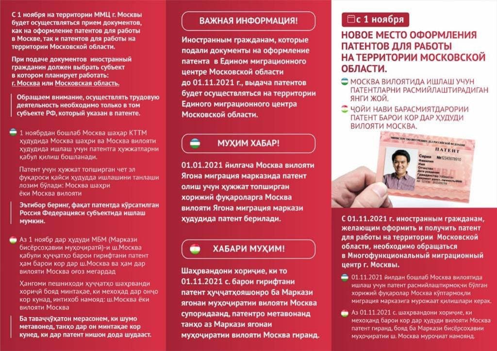 Памятка по оформлению патента