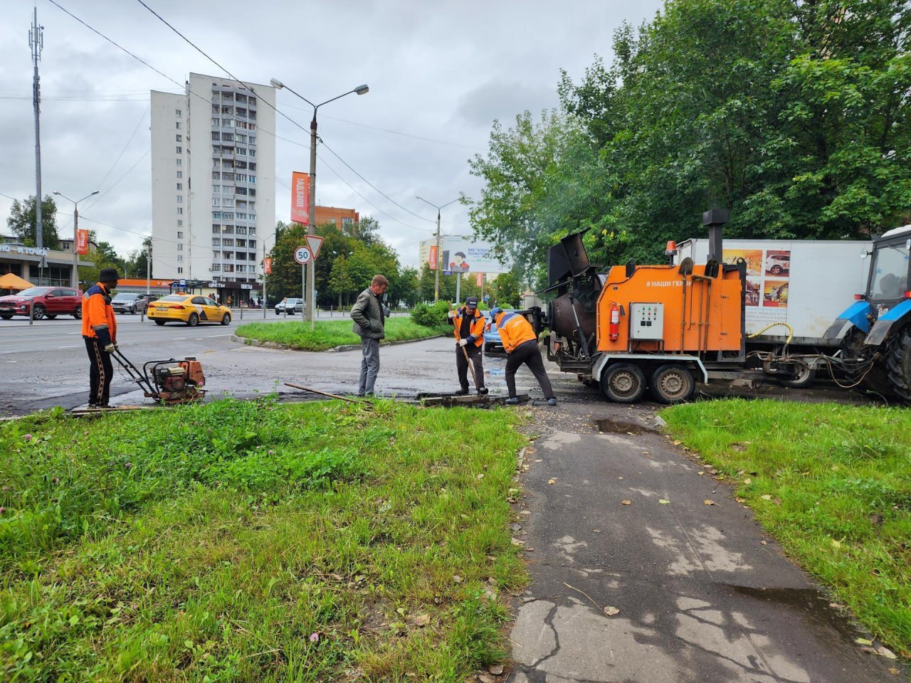 Во Фрязино завершили ямочный ремонт на проспекте Мира 