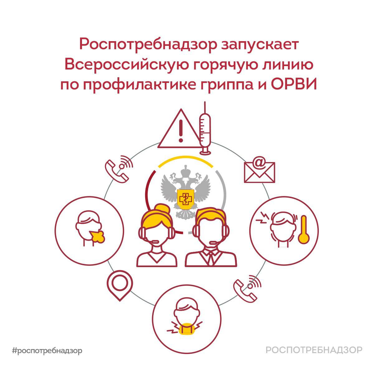 Роспотребнадзор запускает Всероссийскую горячую линию по профилактике гриппа и ОРВИ