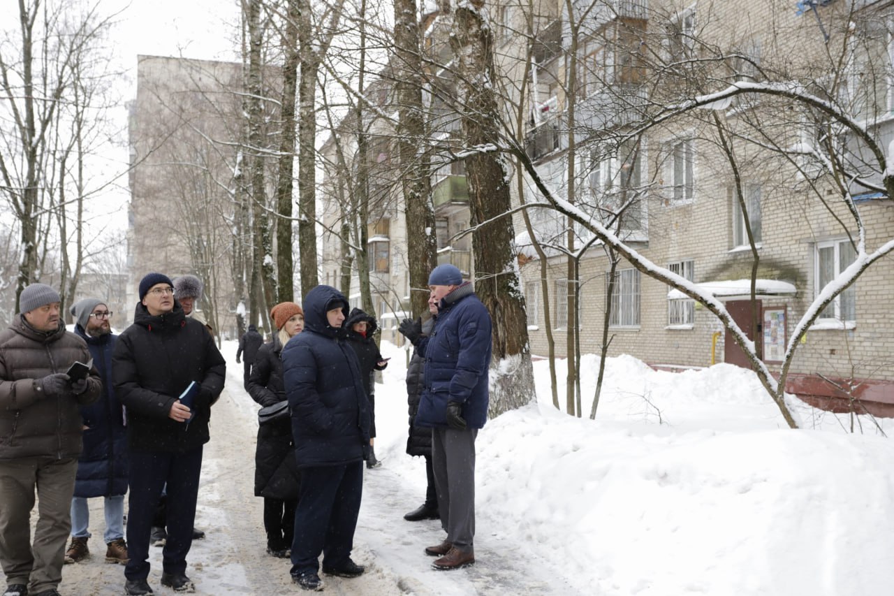 Глава Фрязино Дмитрий Воробьев провел внеплановую проверку качества уборки снега в городе