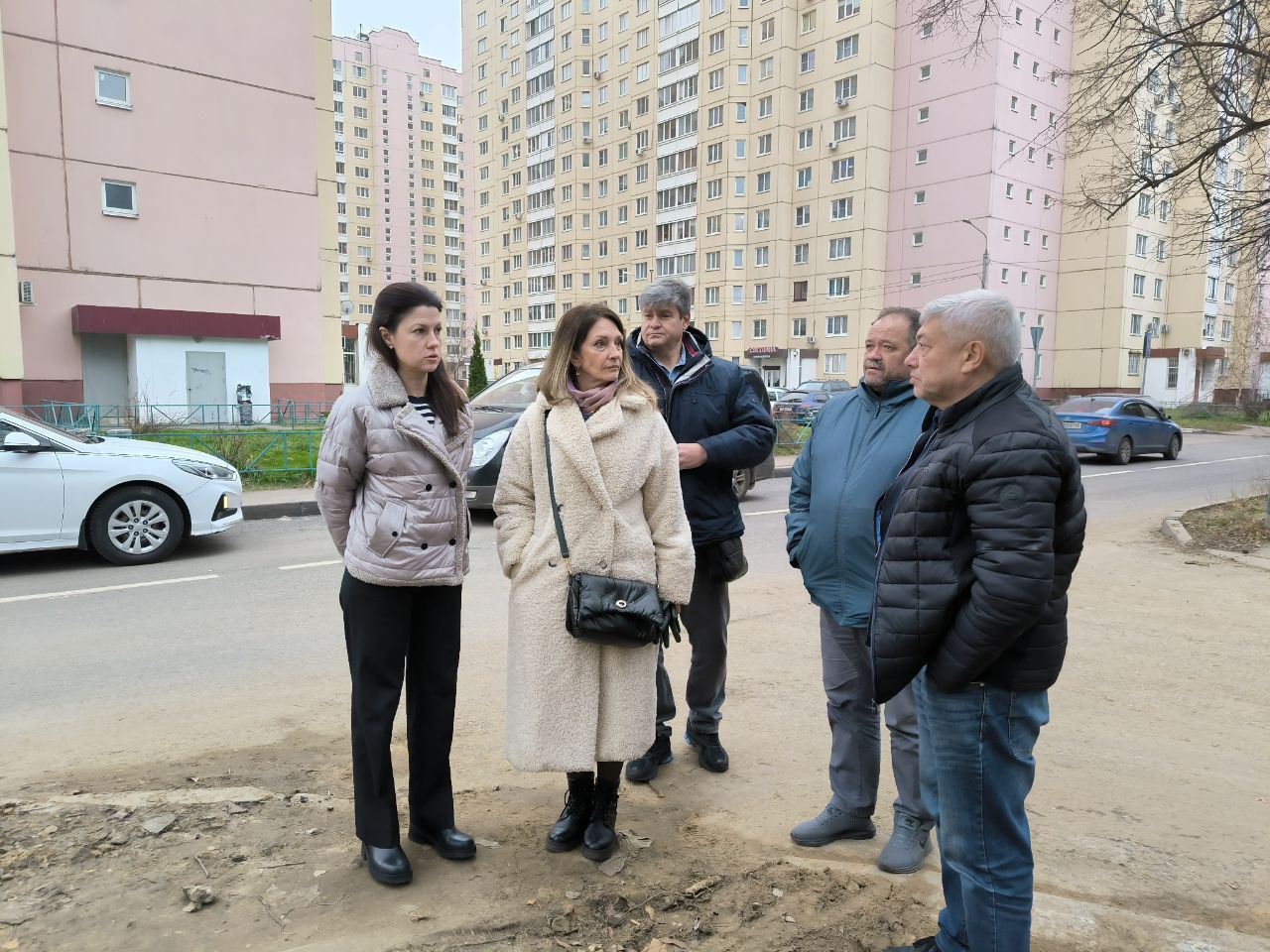 Заместитель главы городского округа Фрязино Наталья Силаева провела мониторинг благоустройства территории вблизи домов 8 и 10 по улице Попова